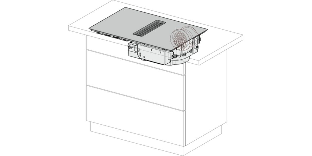 Miele KMDA 7272 FL-U Silence Induktionskochfeld mit integriertem Wrasenabzug