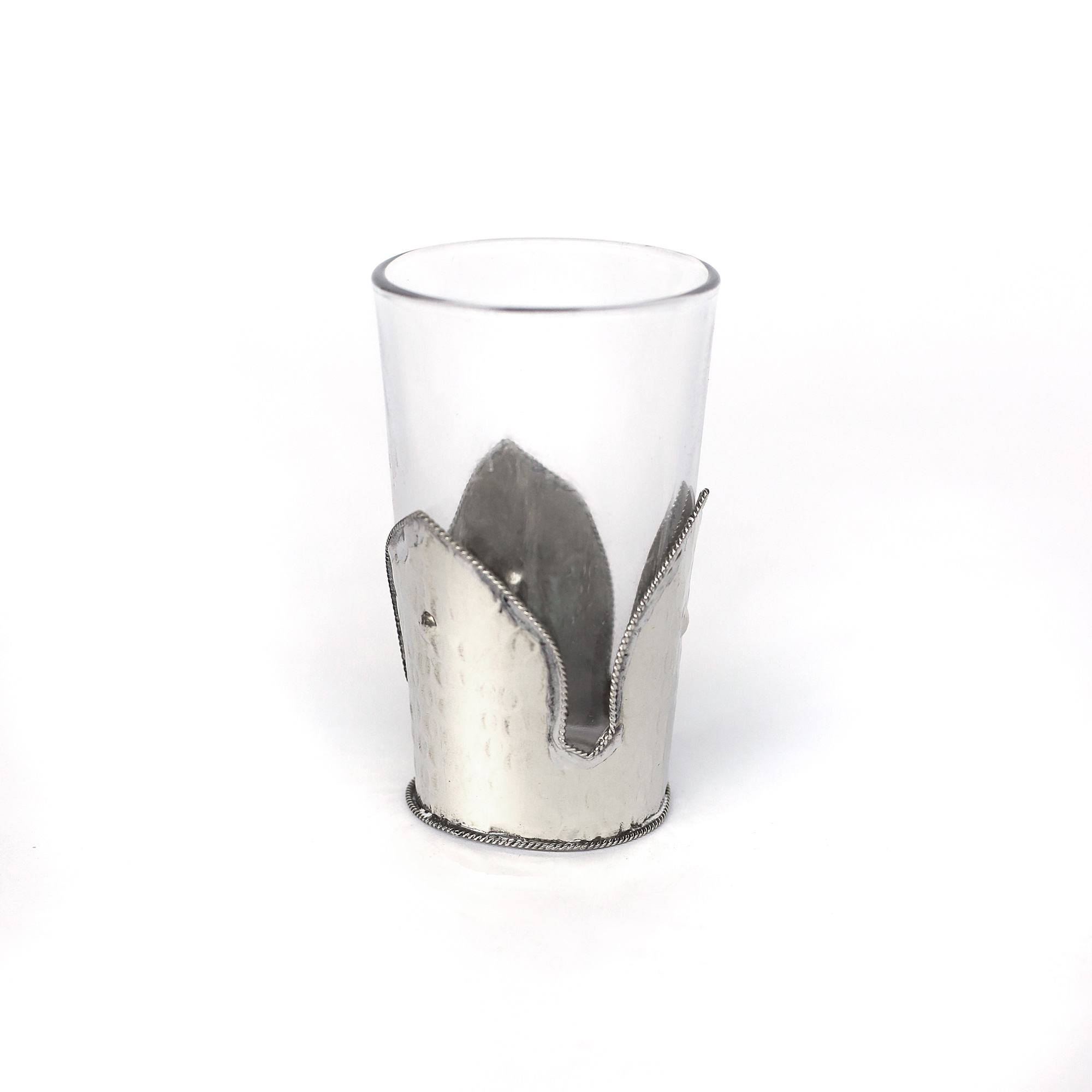 Teeglas 'Tokyo' mit Metallfassung, H 8,5 cm, Ø 5,5 cm zu 5,80
