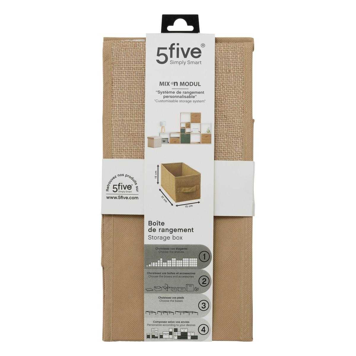 BOITE DE RANGEMENT TOILE DE JUTE 15X31CM
