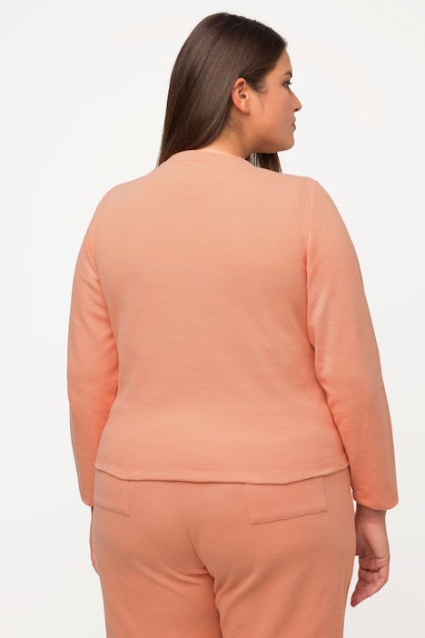 Sweatshirt, kurz, V-Ausschnitt, Langarm, Biobaumwolle
