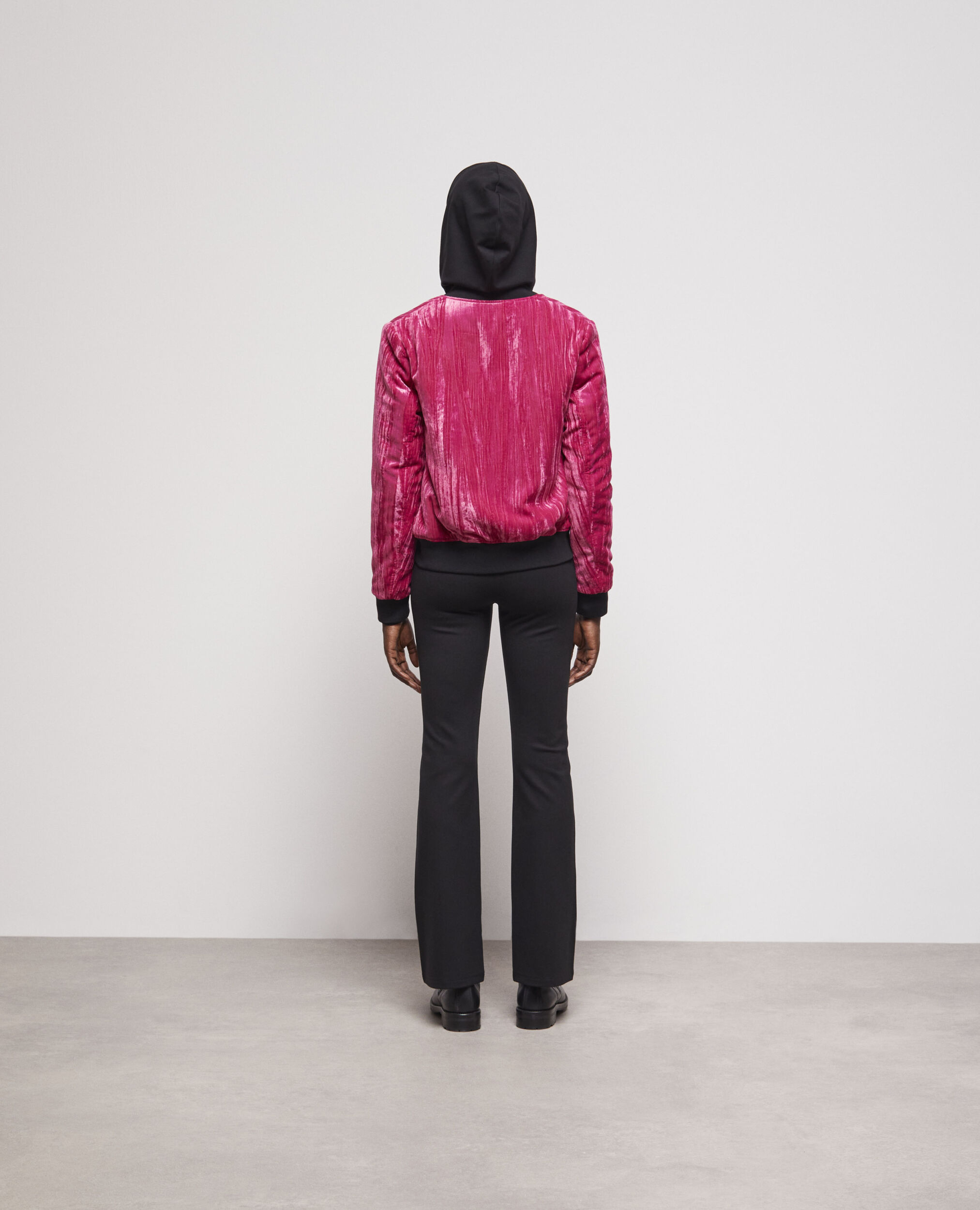 Blouson en velours rose