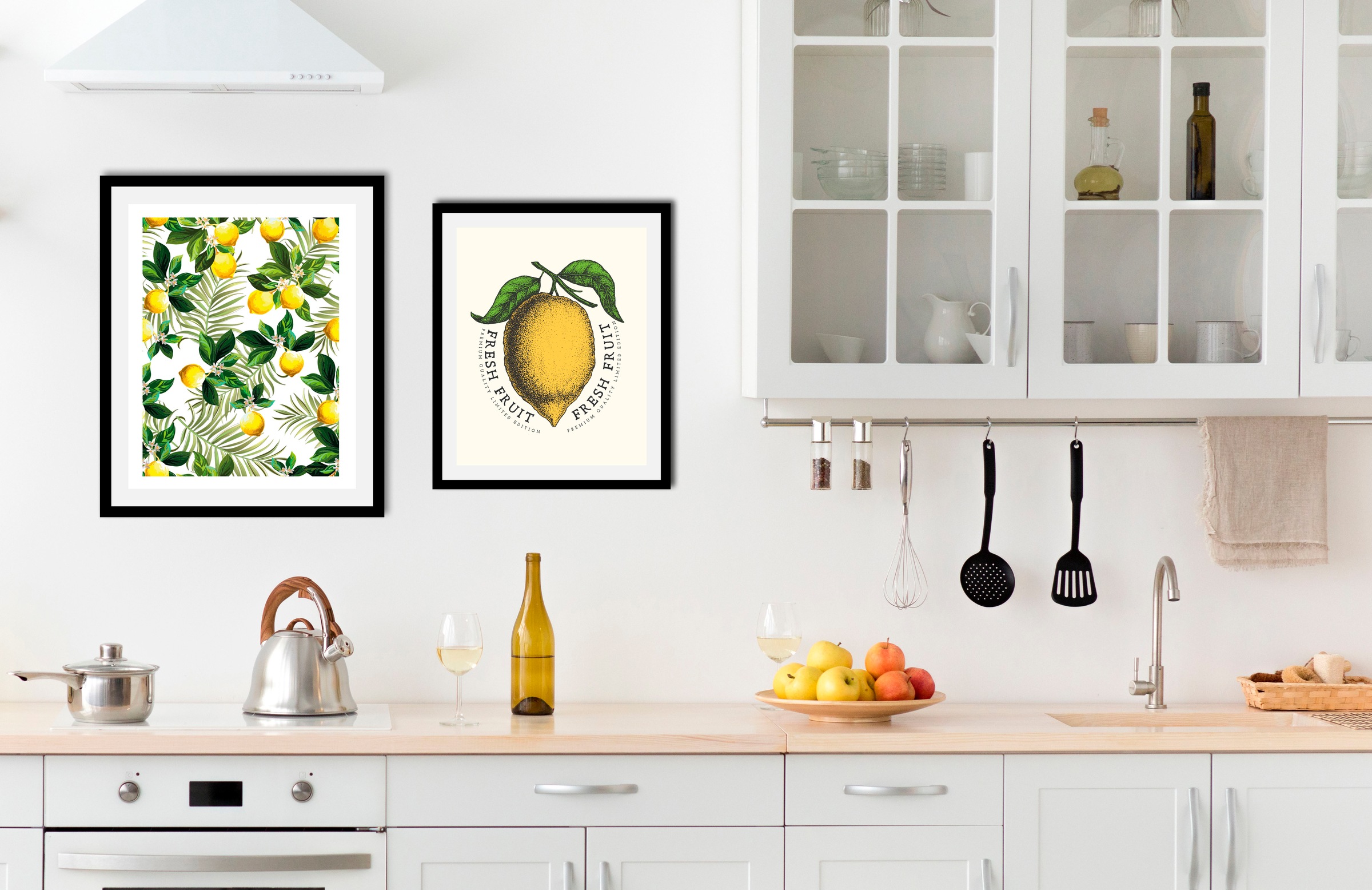 queence Bild »Set Citrus« Art | Essen | Kunst | Lebensmittel | Obst | Obst Bilder | Schriftzug | Schriftzüge 1 Stk. tlg. gerahmt