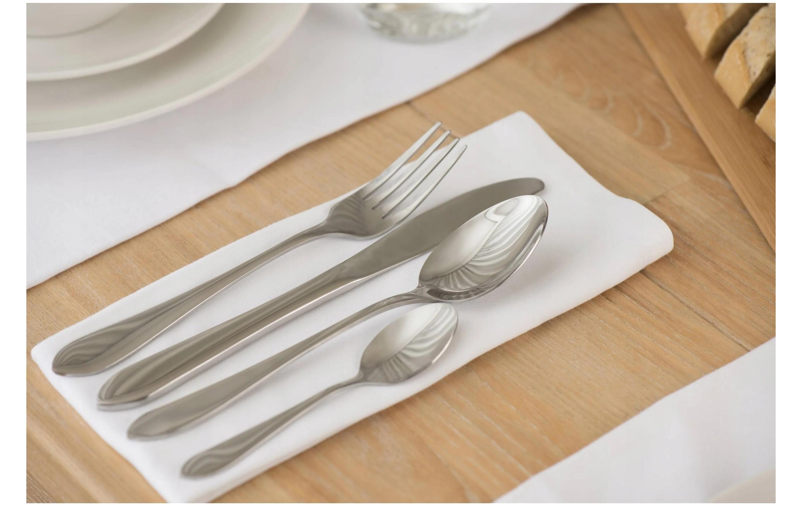 Besteck-Set 16-teilig, Silber16-teiliges Edelstahl-Besteckset