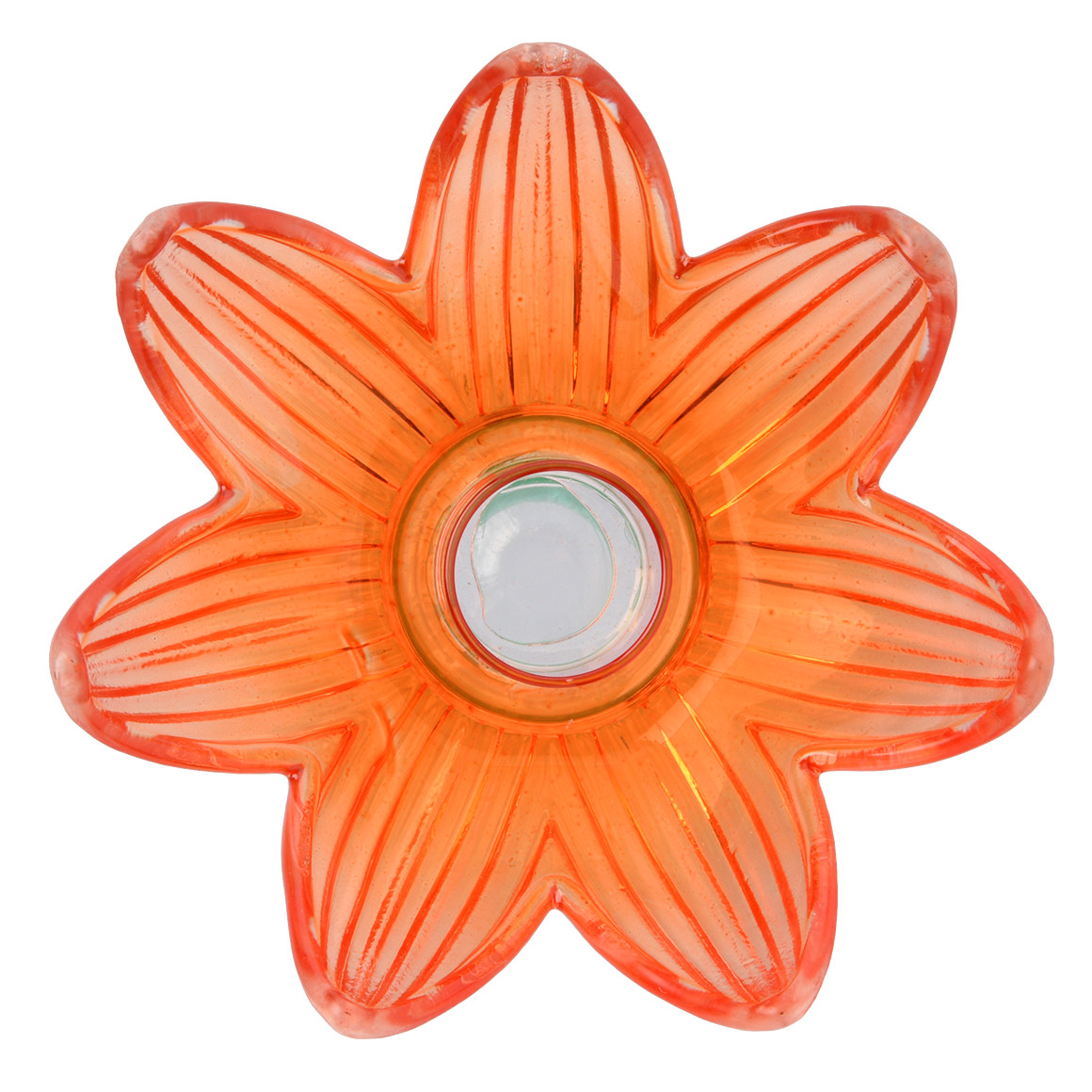 My Home Kerzenhalter in Blumen-Form orange / grün