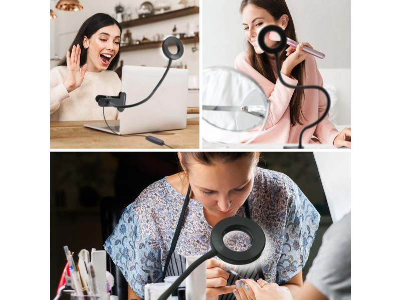 Rio LED Ring Light Beauty Station Schwarz Ringlicht