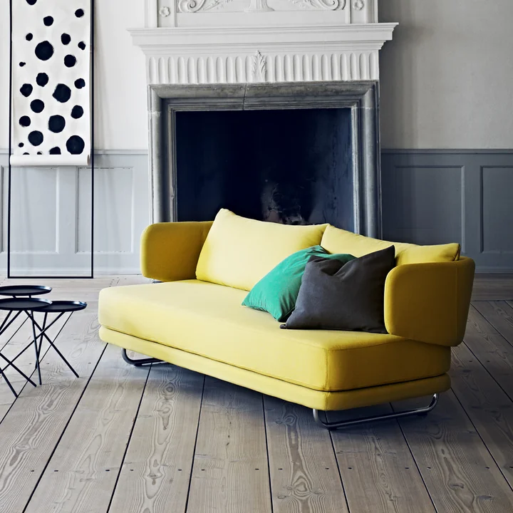 Softline - Jasper Schlafsofa, gelb (Stoff Filz 847)