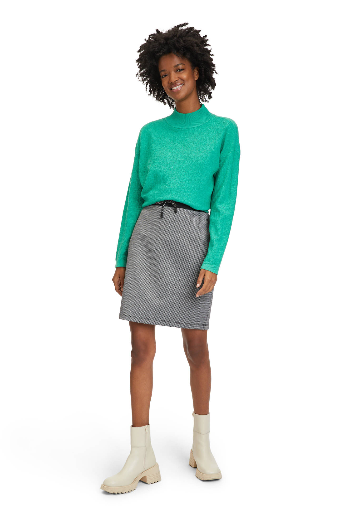 Betty & Co| Damen Jerseyrock mit Bindegürtel