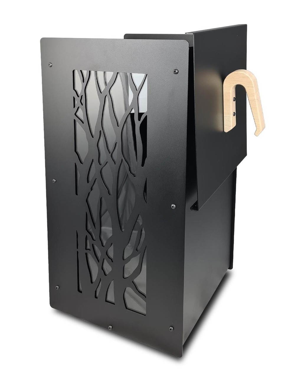 Poignée bois pour le stockage de granulés de bois Granulebox