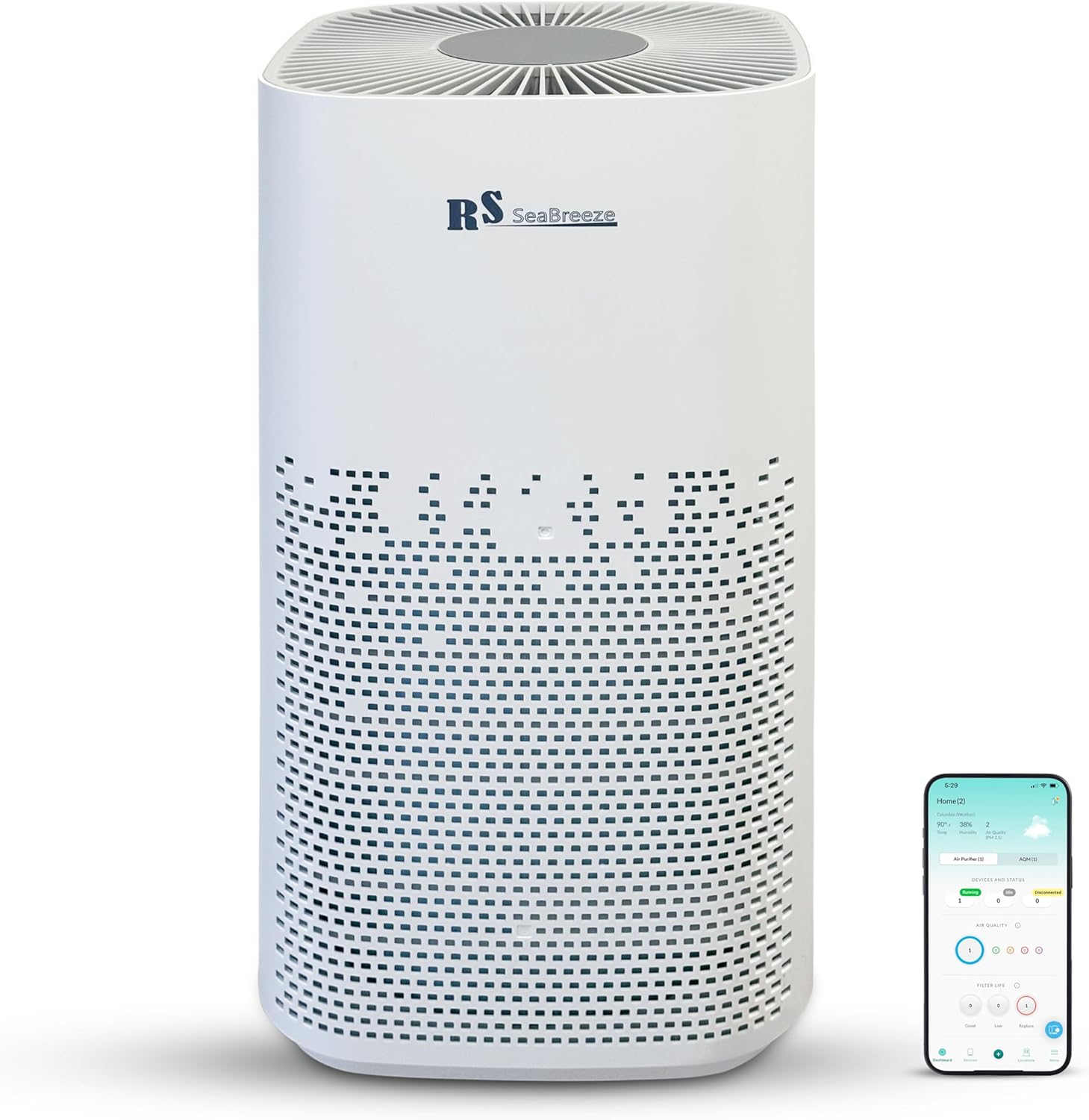 Luftreiniger 7-in-1 mit HEPA & Aktivkohlefilter, UV-C & PM2,5– Ionisator, leiser Air Purifier & Luftfilter Wohnung für Allergiker gegen Staub, Pollen, Rauch & Tierhaare, 400m³/h CADR