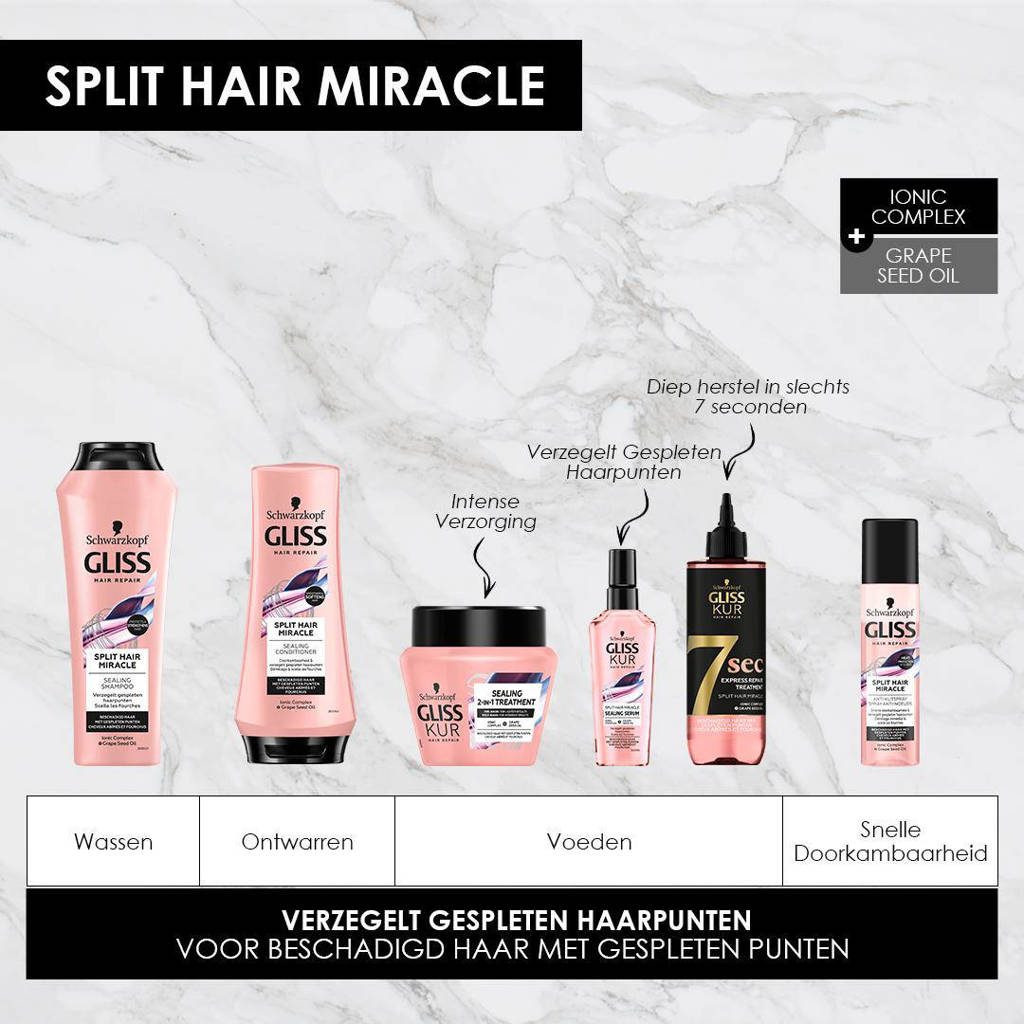 Split end Miracle Anti-klit spray - 6 x 200 ml - voordeelverpakking