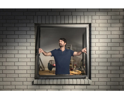 Hor voor ramen tesa FALT vouwraam antraciet traploos verstelbaar van 80x80 cm tot 140x140 cm telescopisch