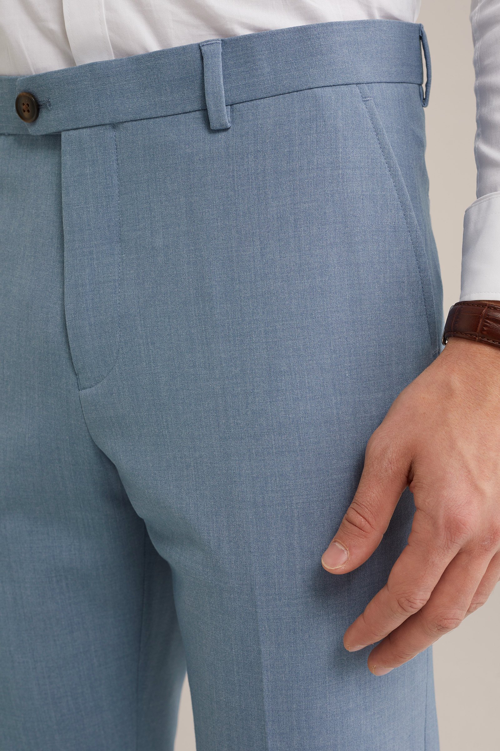 slim fit pantalon Fundamentals Grijsblauw