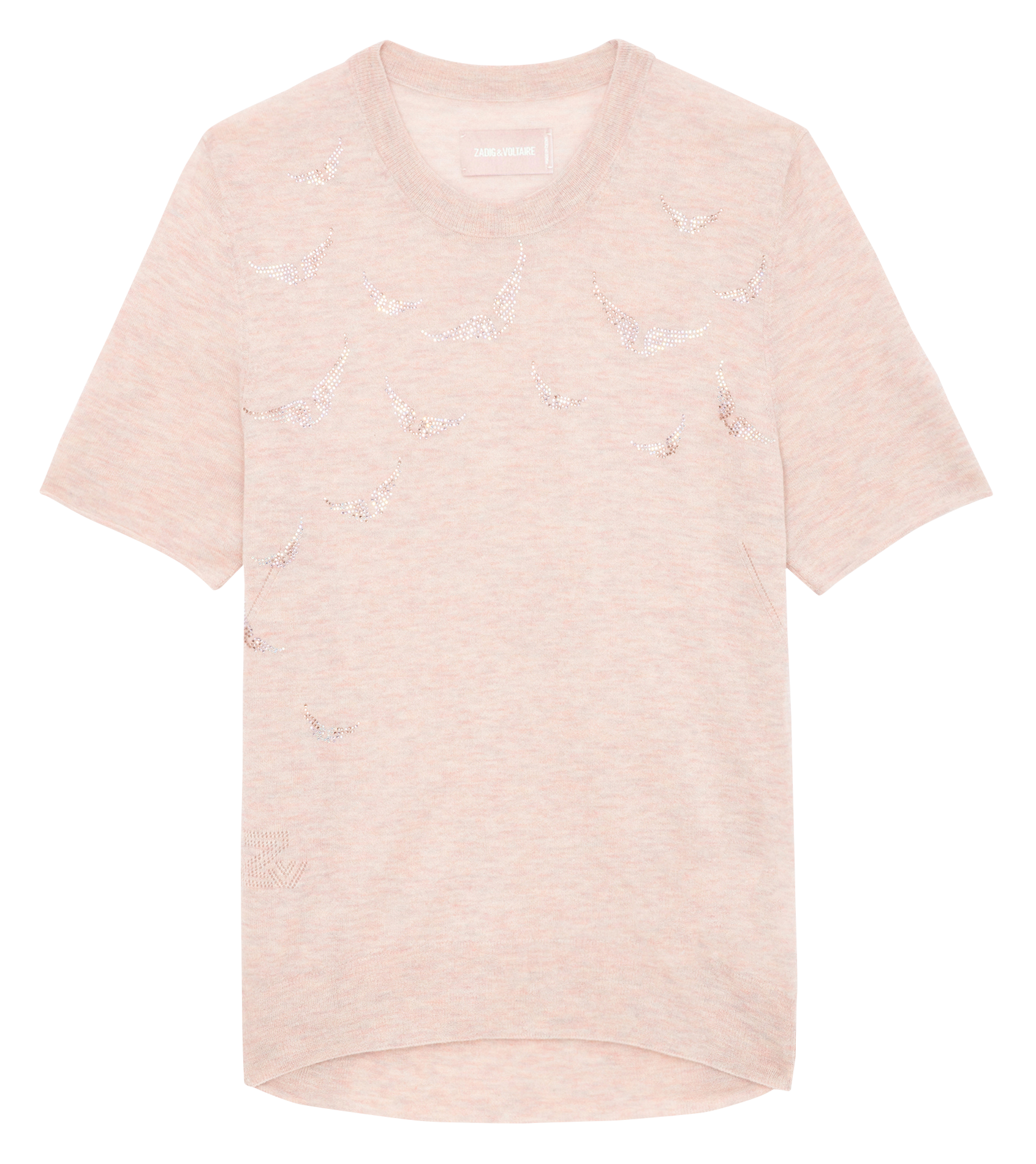 IDA - Tee-shirt droit col rond en cachemire | Rose