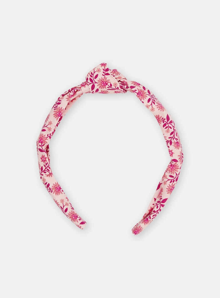 Serre-tête rose à imprimé fleuri fille