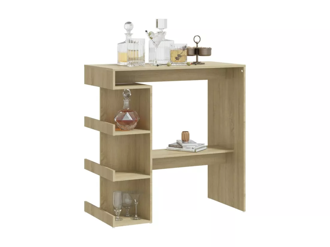 Table de bar étagère de rangement Chêne sonoma 100x50x101,5 cm