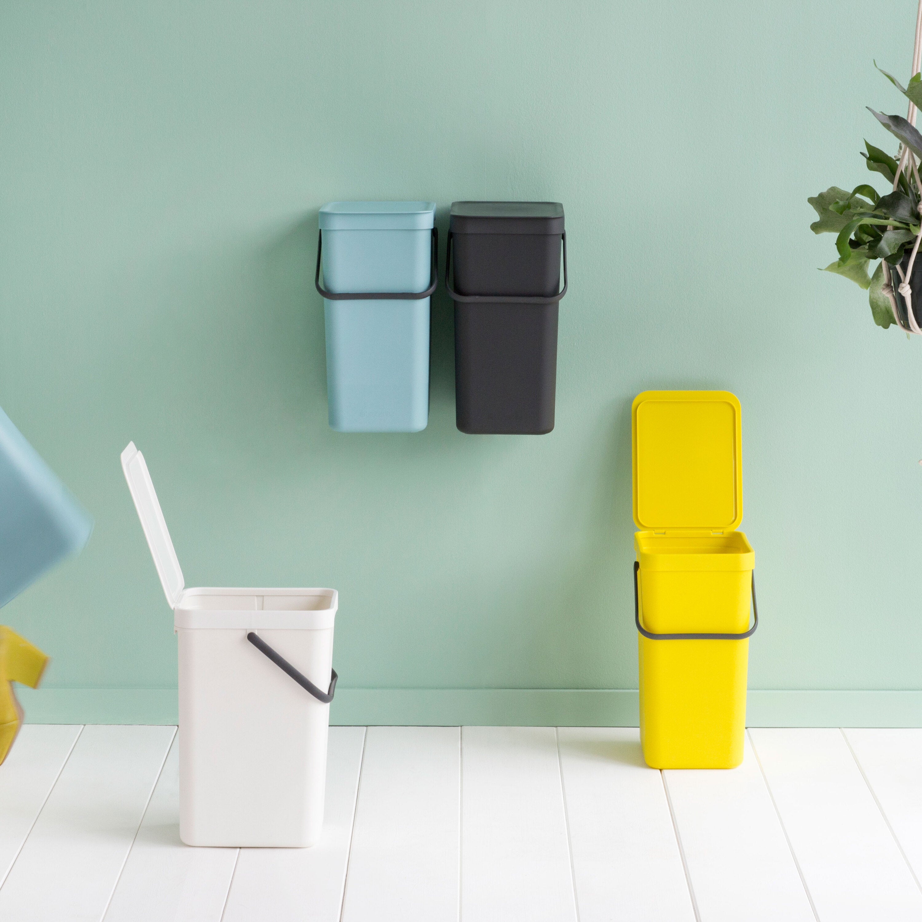 Brabantia Sort & Go Afvalemmer / Opberger 16 L - Donkergrijs