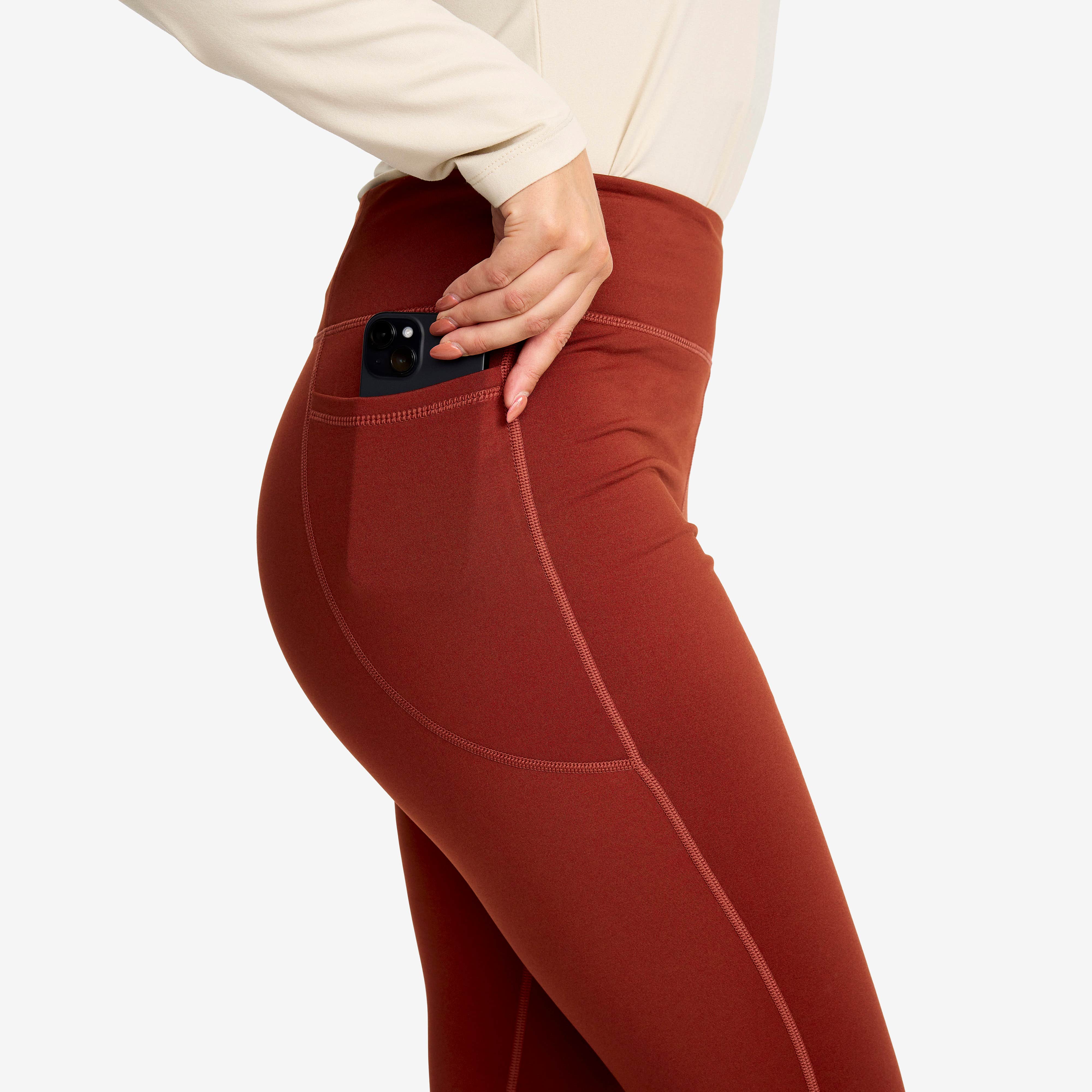 Alaska Fleece Lined Tights Dame Fired Brick