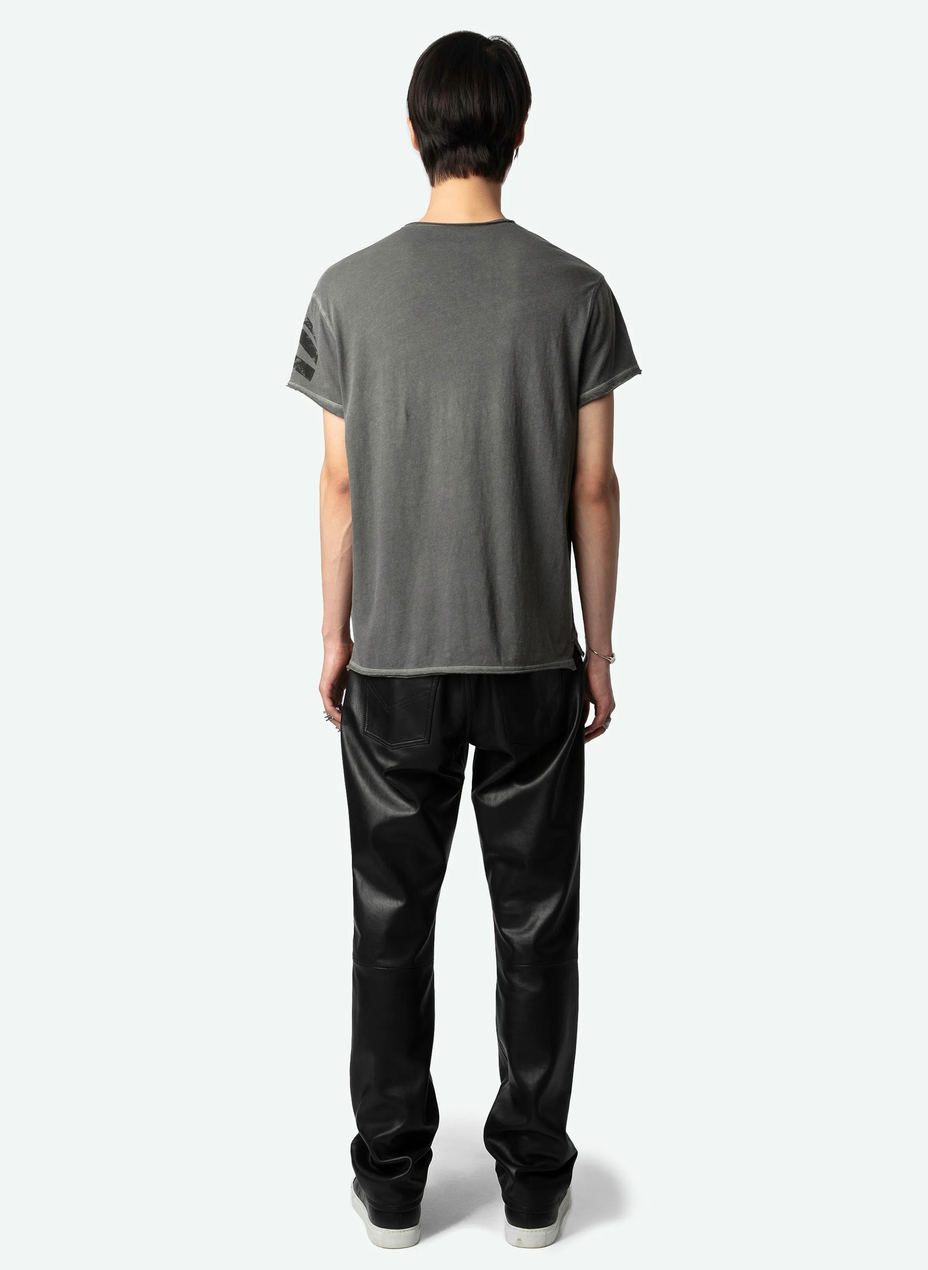 MONASTI - Tee-shirt col tunisien en coton | Gris