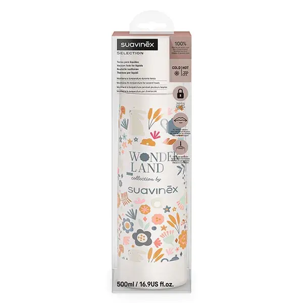 Suavinex, Wonderland, Bouteille Isotherme - Wonderland Liberty beige - 500ml