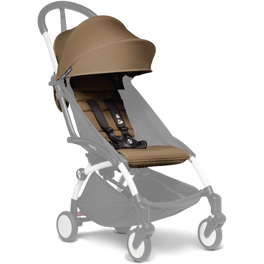 BABYZEN Kinderwagen YOYO2 0+ Black mit Liegewanne und Textilset Toffee