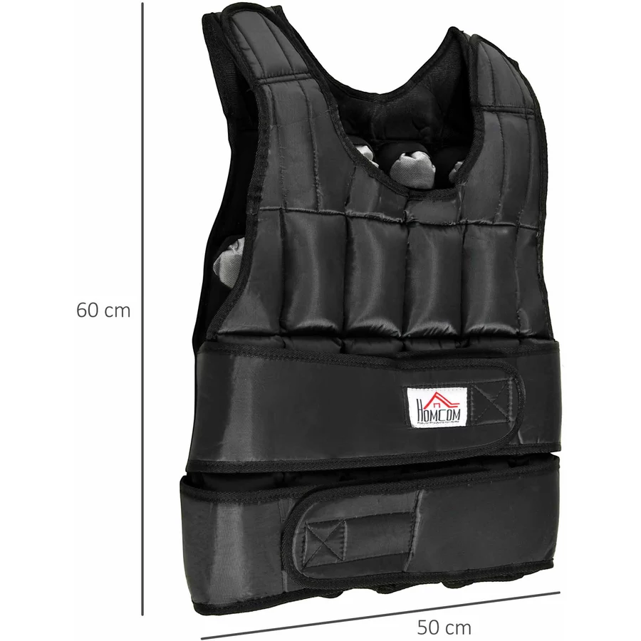 HOMCOM Trainingsweste mit 30 kg aufgeteilt auf 35 Gewichtssäcken schwarz