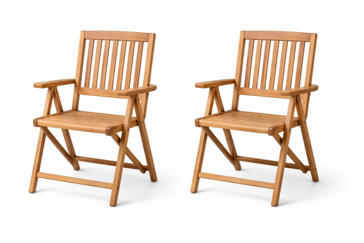 2er Set Garten Klappstühle Akazienholz