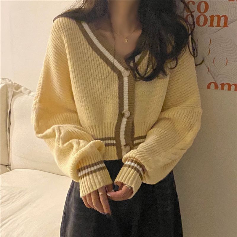 Dute - Contrasterende rand cardigan