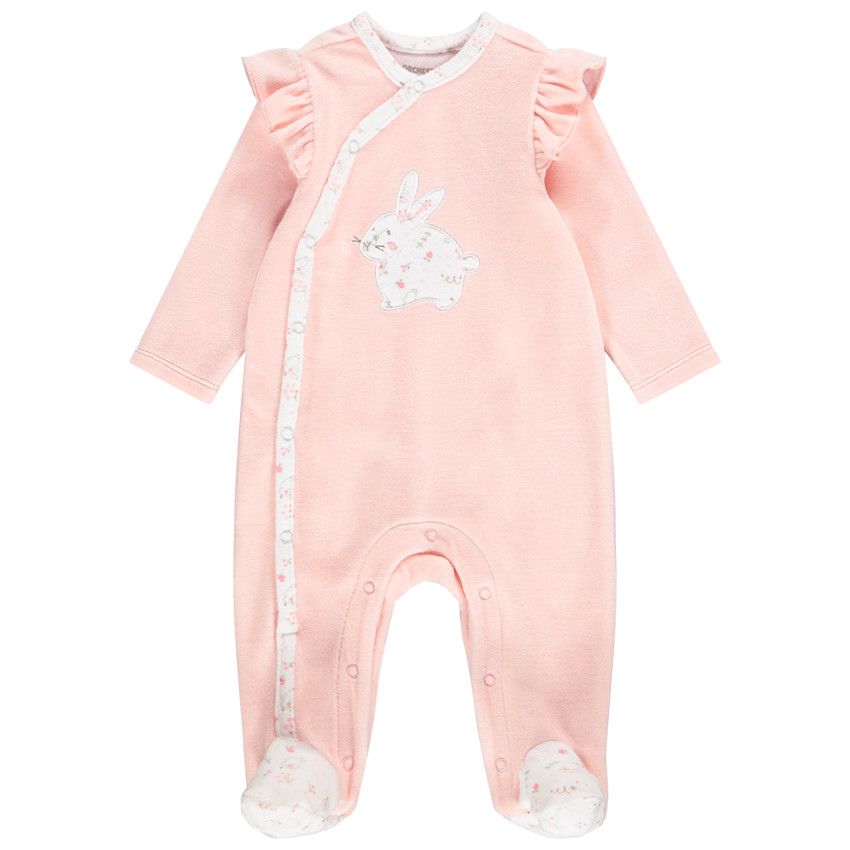 Lot de 2 dors-bien en velours print lapin pour bébé fille - Rose