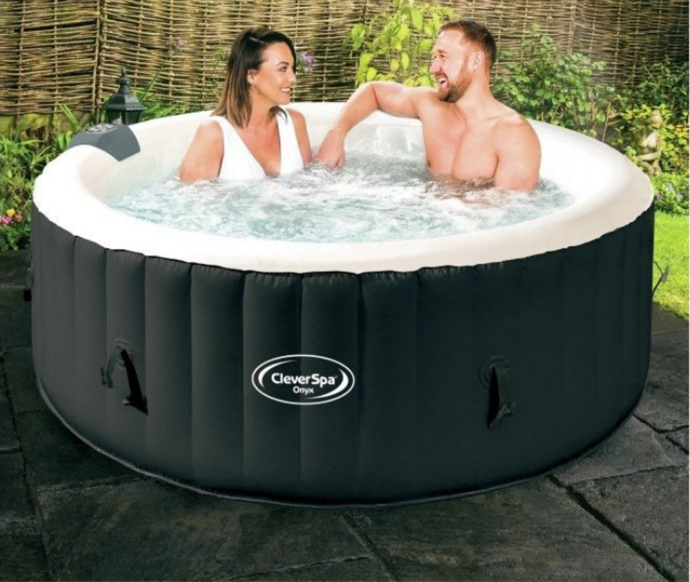 Spa gonflable 4 places rond - cleverspa modèle onyx - diamètre : 185 cm - filtre et bâche inclus