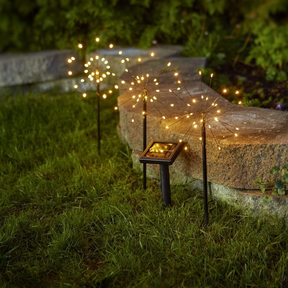 LED-zonne-grondspiesverlichting Vuurwerkset van 3