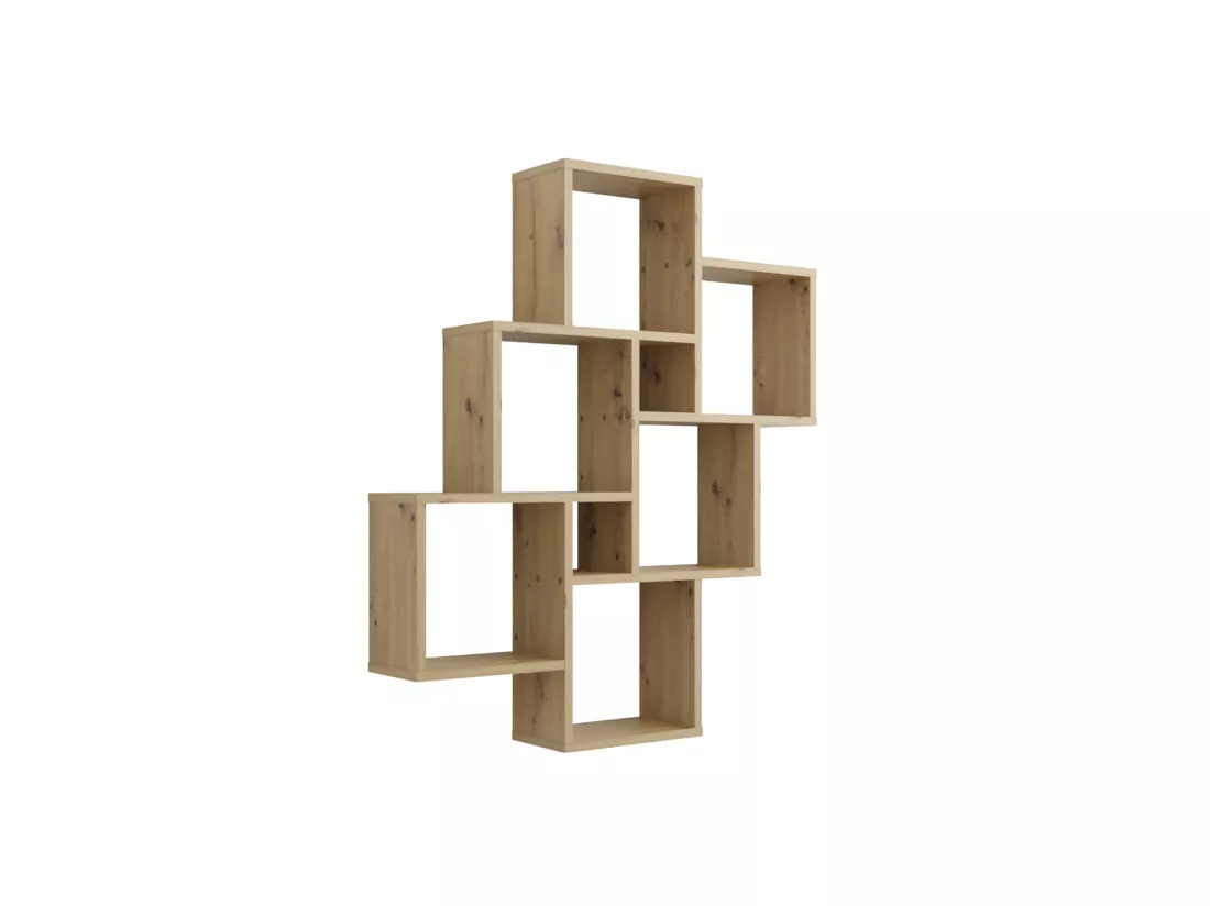 Etagère murale 6 cases en bois chêne artisan - ET13035-1