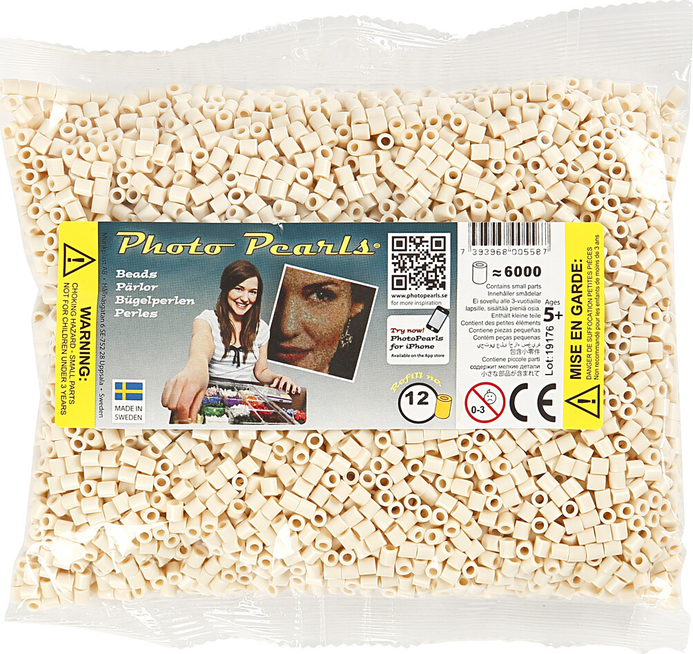 Photopearls - Medium - Lys Beige 12 - 6000 Stk. - Nabbi Fotoperler
