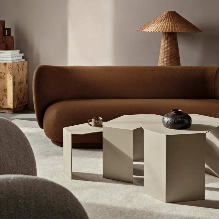 Ferm Living - Shard Cluster Satztisch, schwarz (3er-Set)