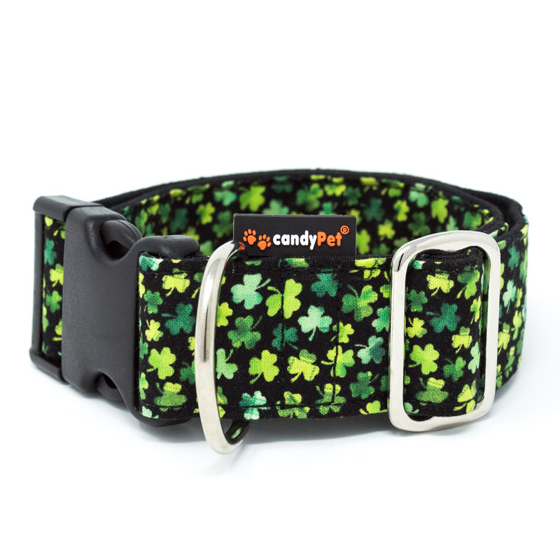 Coleira click candyPet® para cães - Modelo verde e preto