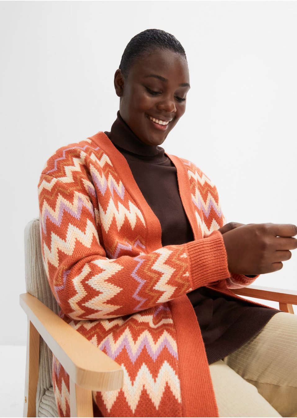 Manteau en maille à motif