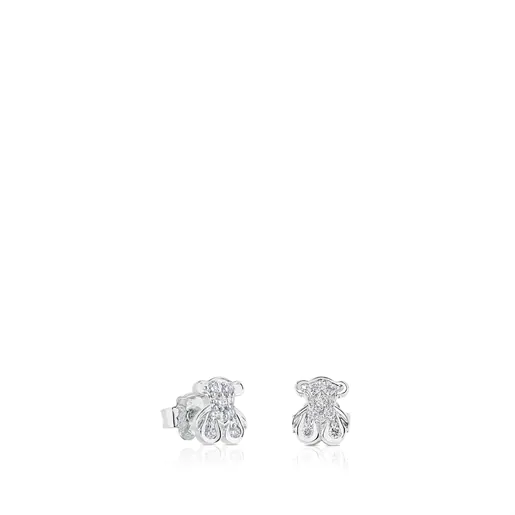 Brincos TOUS Bear em ouro branco e diamantes