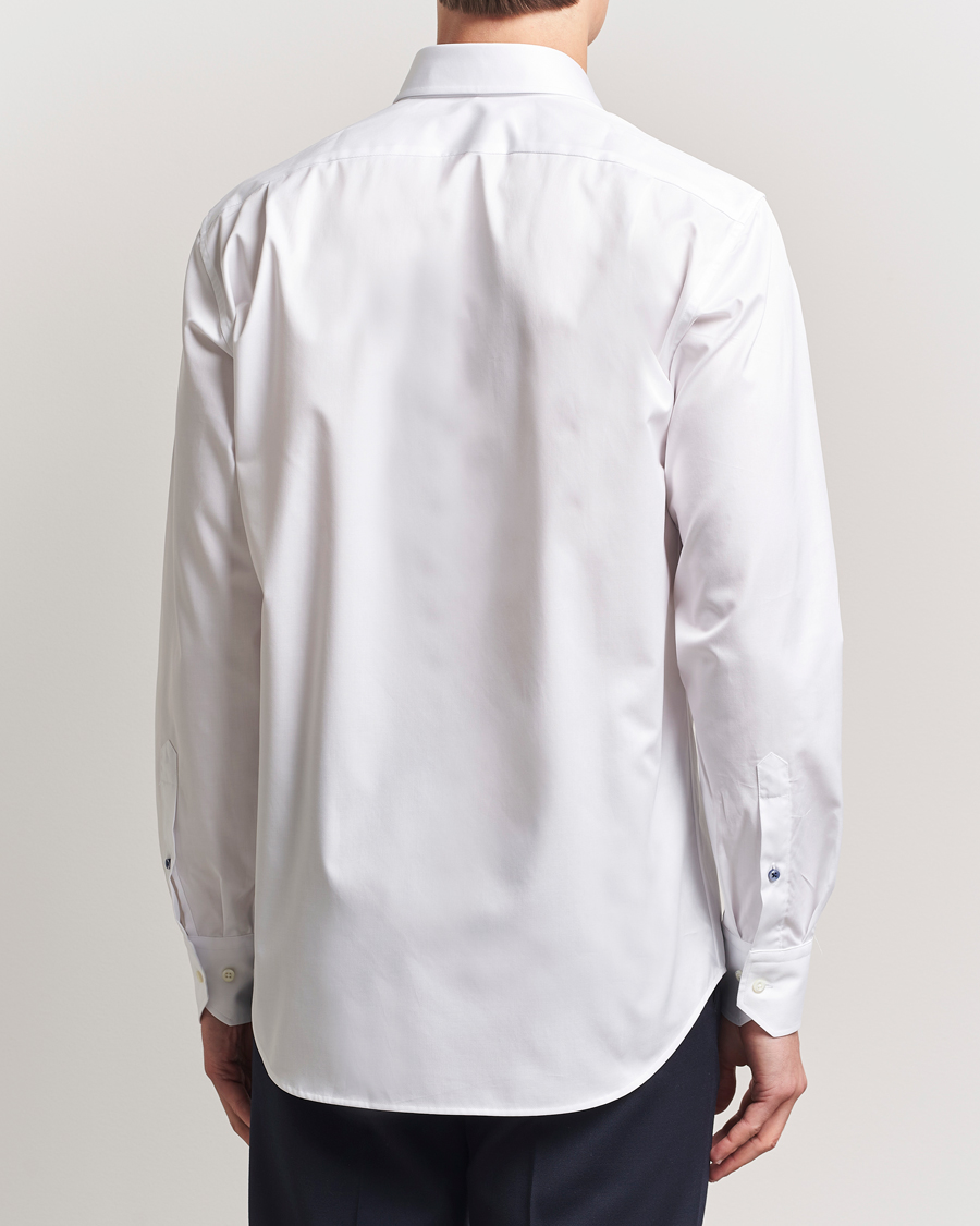 Stenströms Fitted Body Cotton Twill Cut Away Shirt White