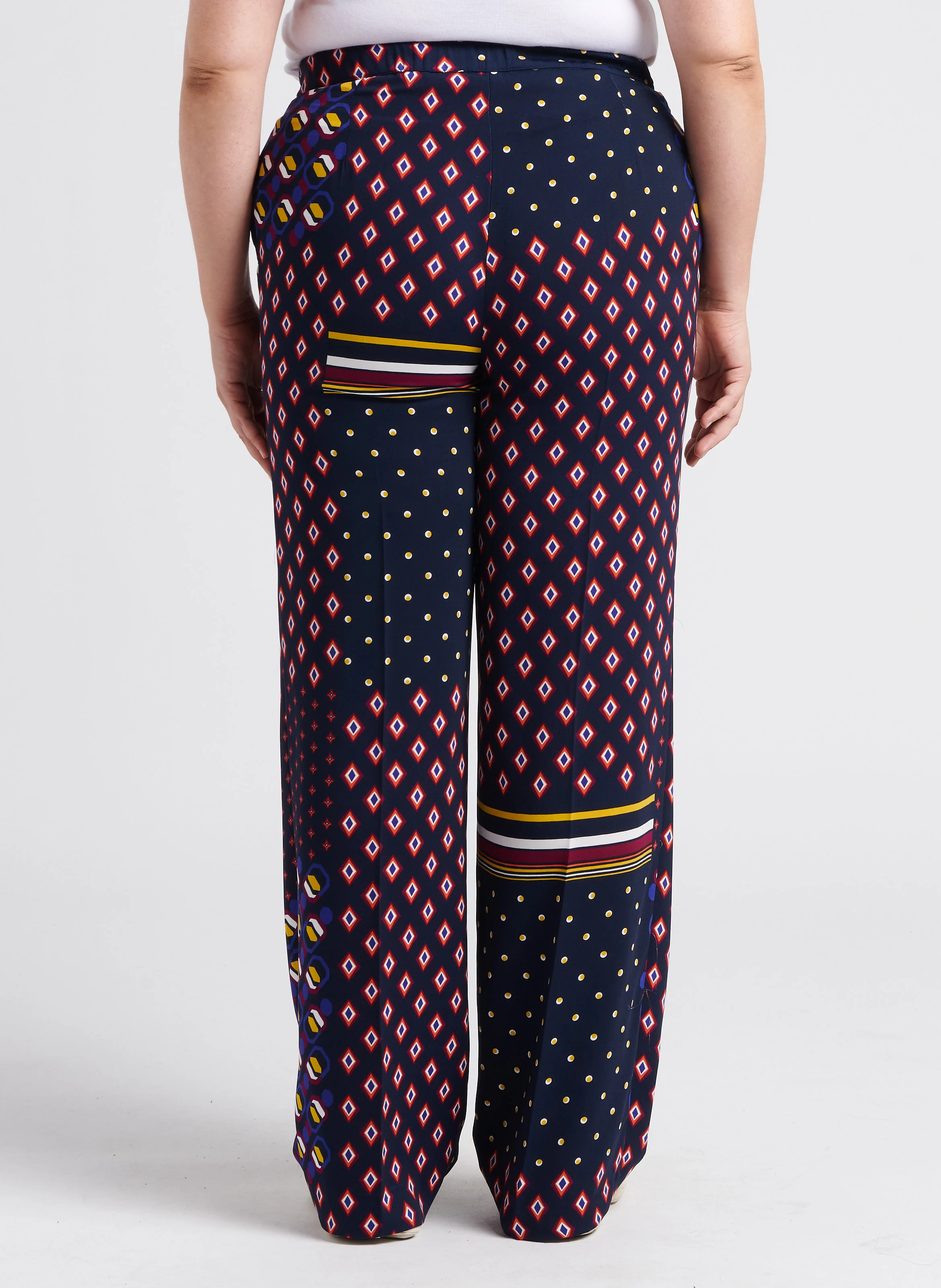 RADICE - Pantalon large fluide à imprimé| Bleu