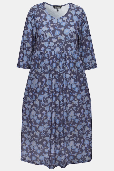 Jerseykleid, A-Linie, Blumenmuster