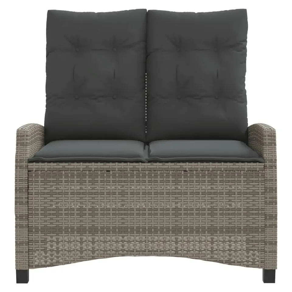 vidaXL - Verstelbare loungebank met kussens - Grijs - Poly rattan - 105x66x93 cm
