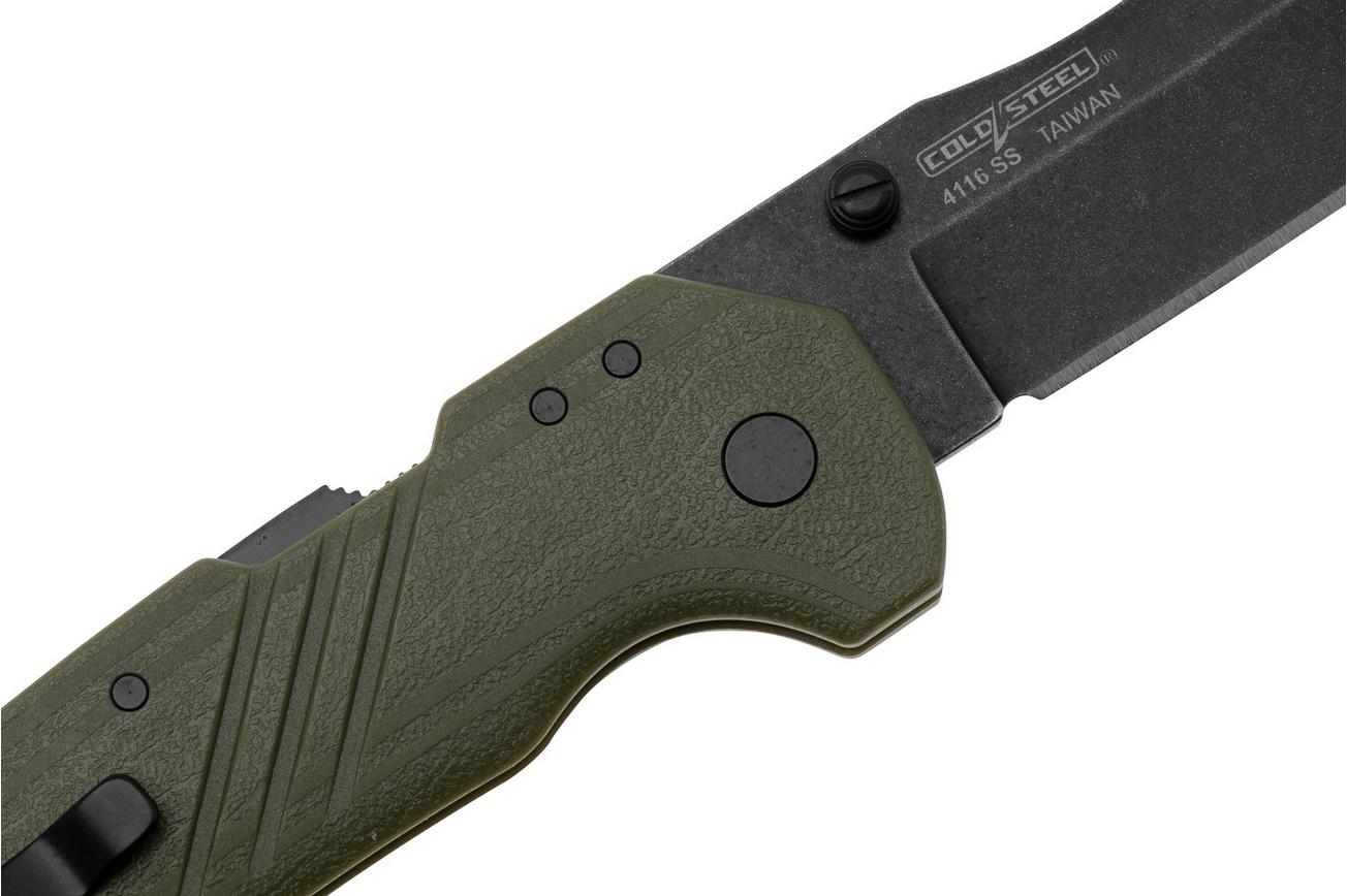 Cold Steel Engage Tanto FL-30DPLT-BG Blackwashed 4116SS, OD Green GFN, zakmes