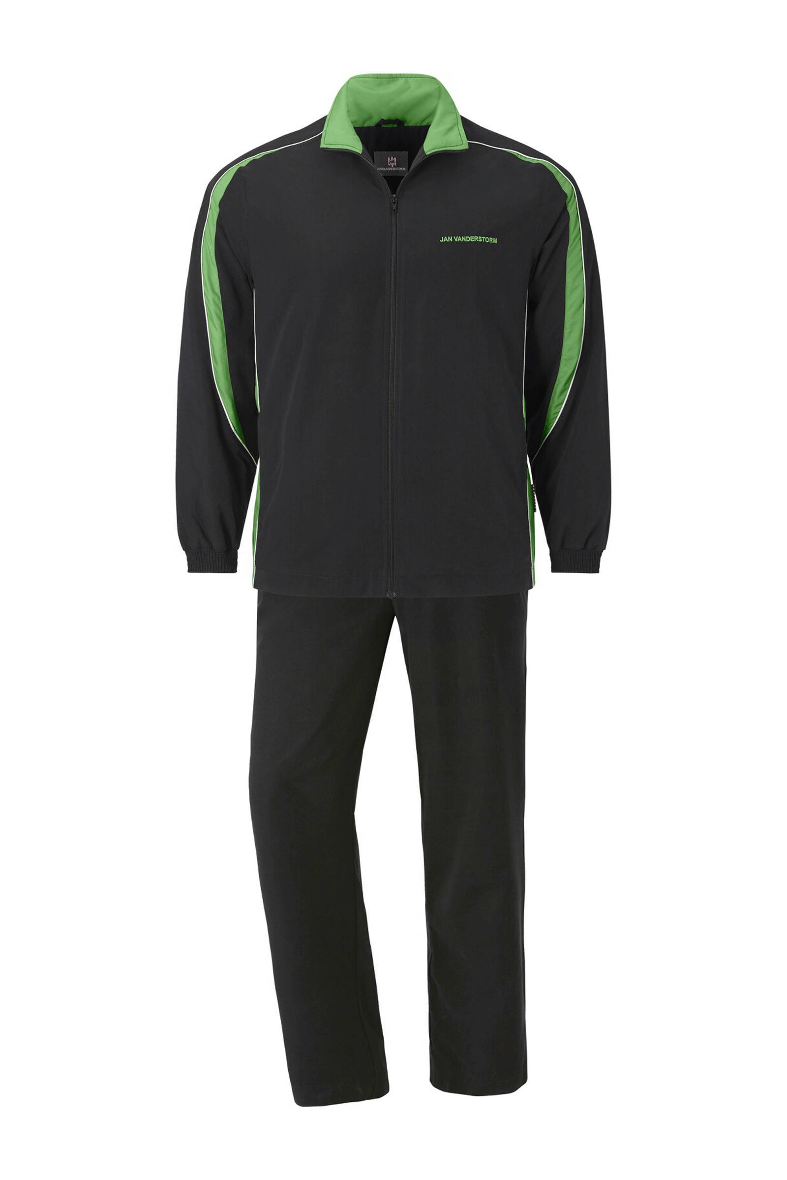 Jan Vanderstorm trainingspak Plus Size EIRIK zwart/groen