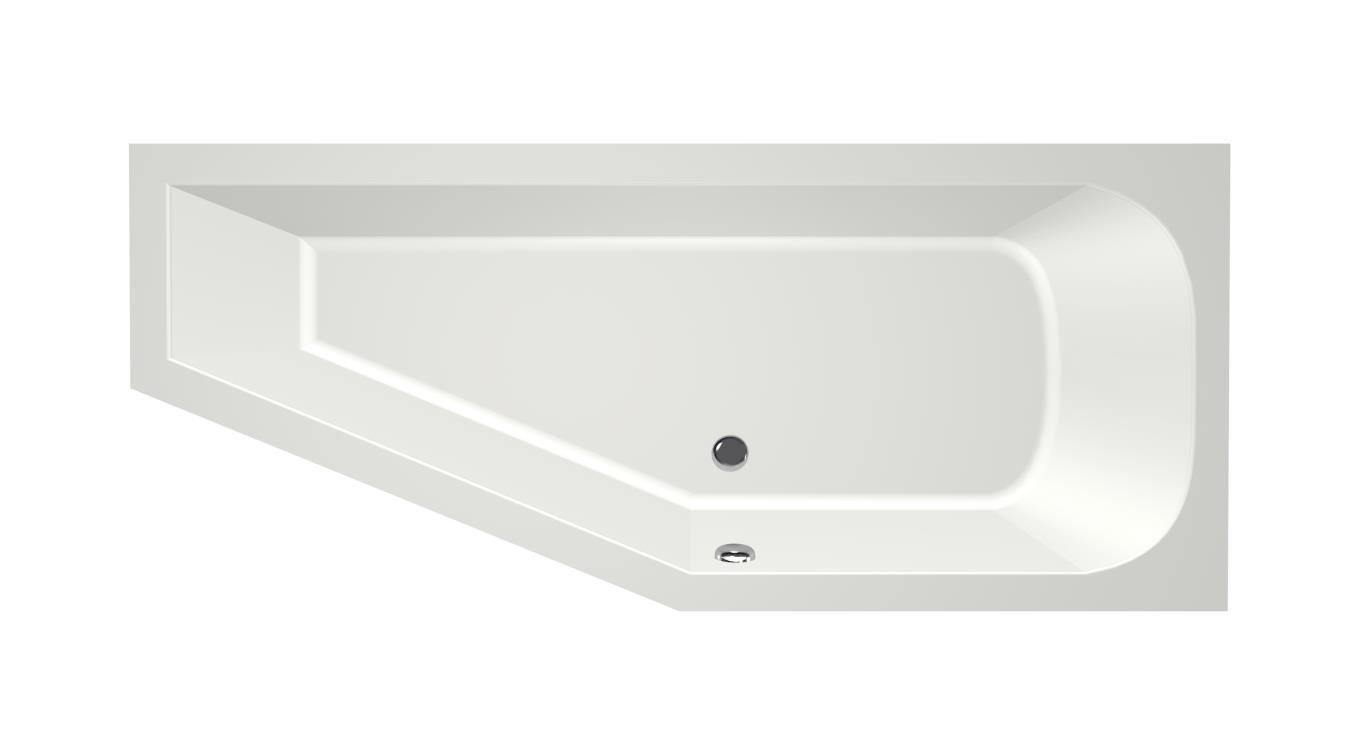 Xenz Lagoon Compact badkuip rechts 170x75x45cm edelweis