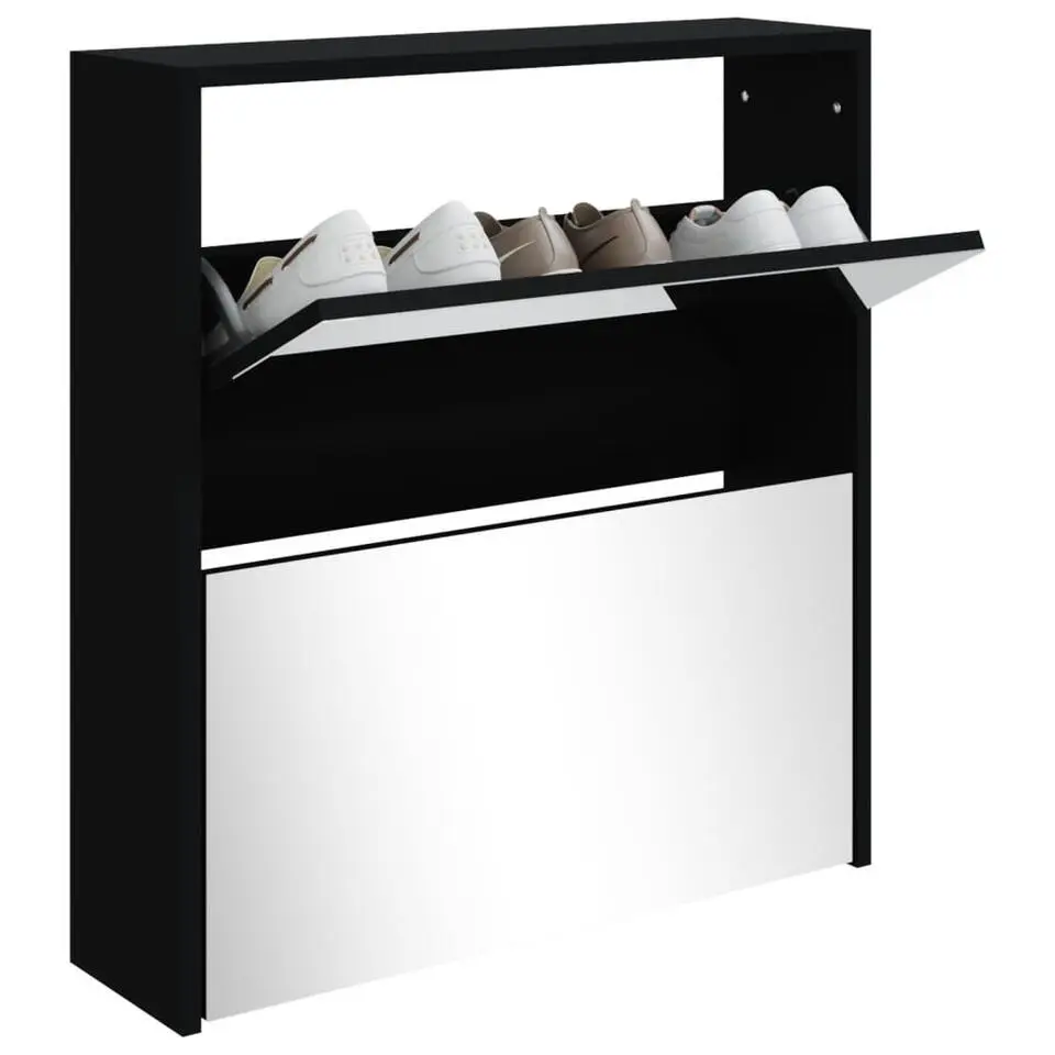 vidaXL - Schoenenkast - Zwart - Bewerkt hout