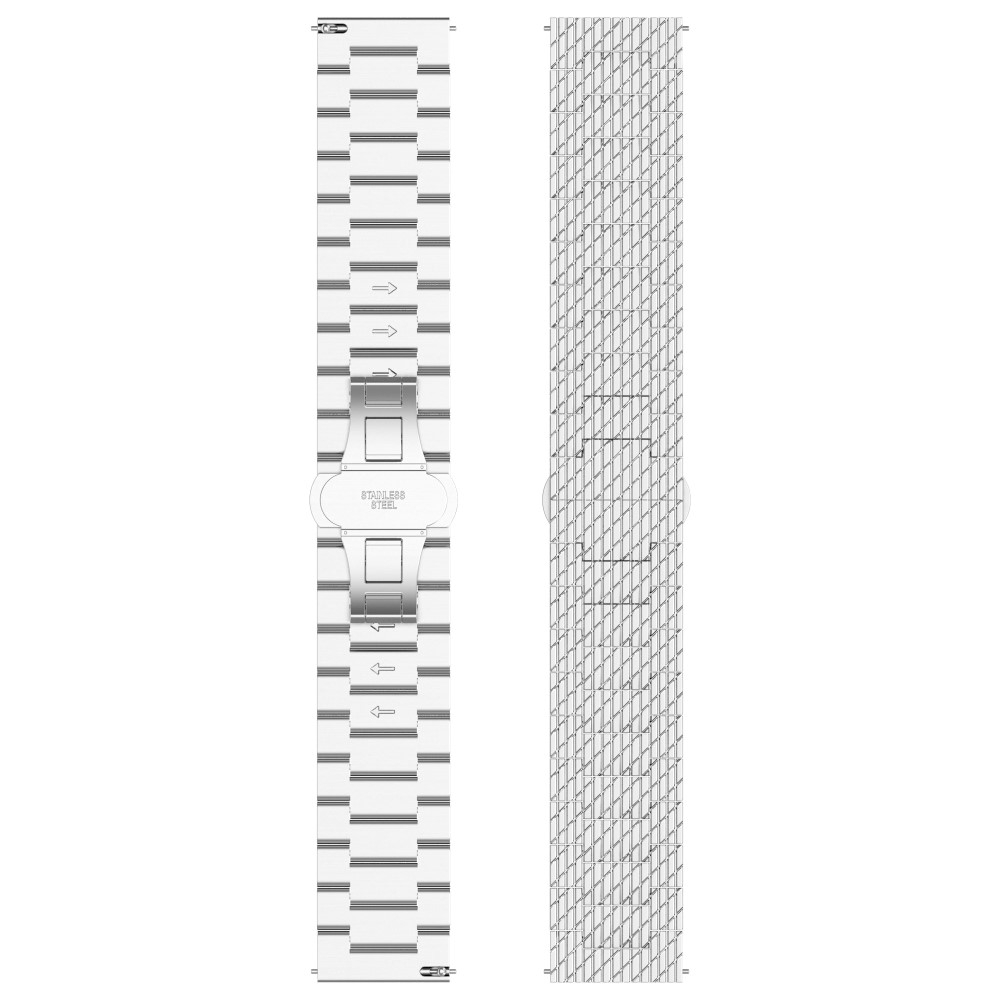 Samsung Galaxy Watch 3 (45mm) Edelstahl Armband mit Streifen und Butterfly-Verschluss (Gelenkumfang: 210 mm) - Silber
