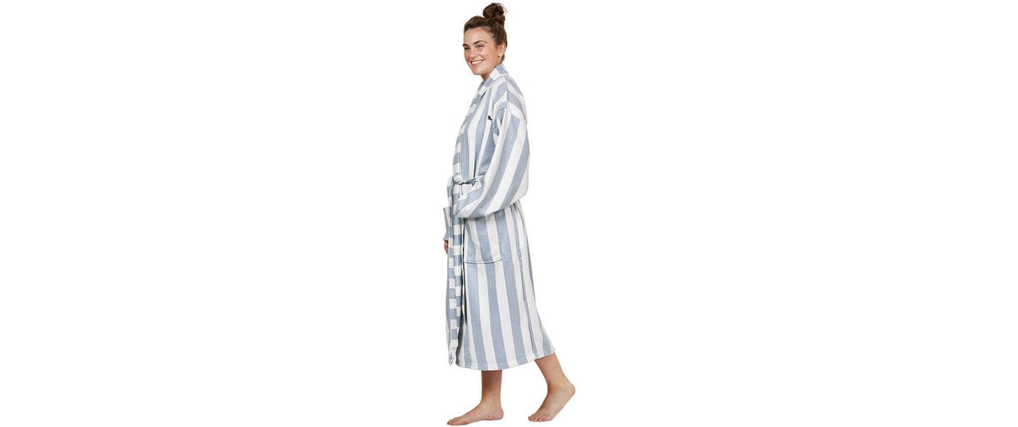 Bademantel Waffle Storm Cloud Blau/WeissSchnell trocknender Bademantel