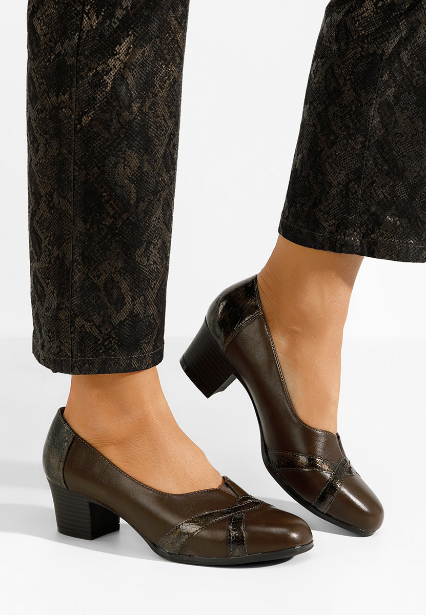 Chaussures à petit talon kaki Annie