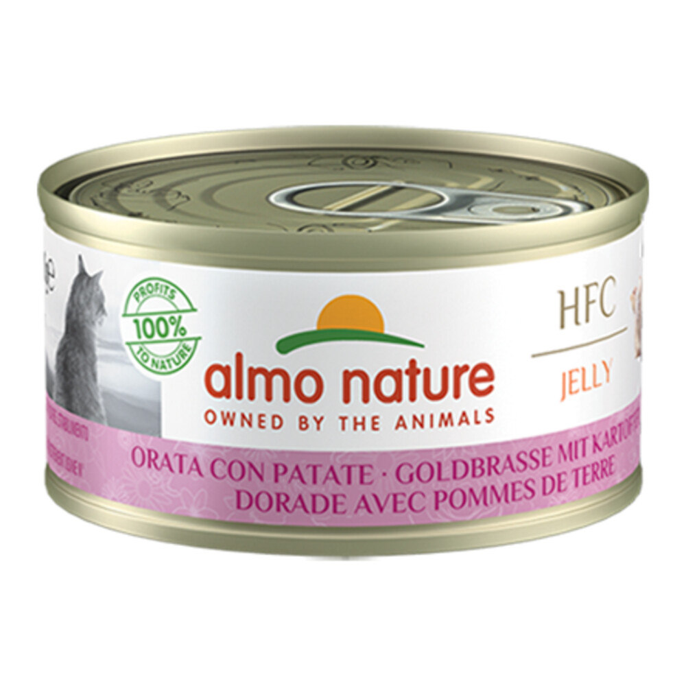 24x Almo Nature HFC Jelly Kattenvoer Nat Light Zeebrasem & Aardappel70 gr