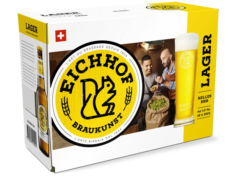 Eichhof Lager Bier 10 x 0.33 l Klassisches Schweizer Lagerbier