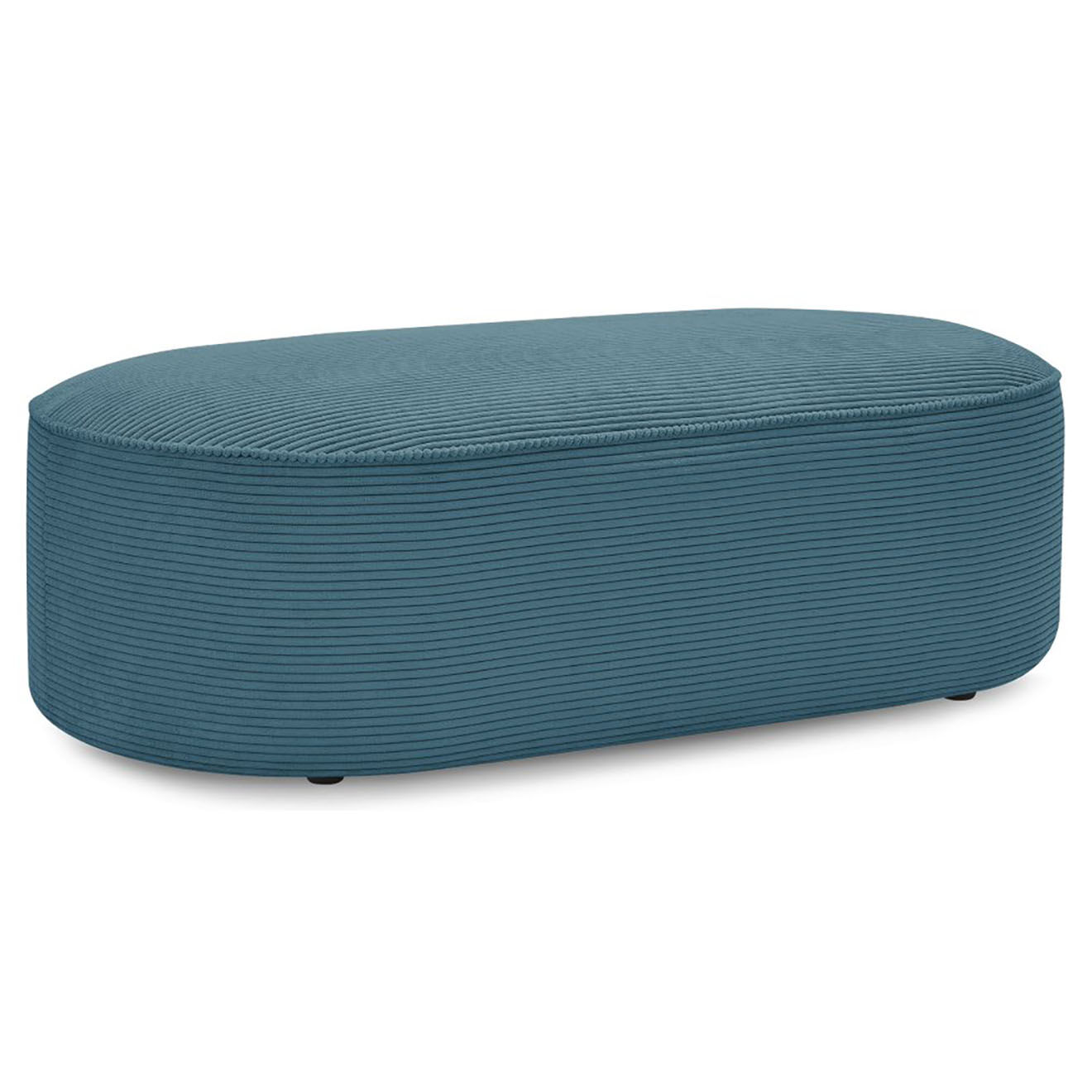 Bobochic Pouf pour canapé modulable en Velours côtelé Rousseau bleu foncé - 140x70x45 cm